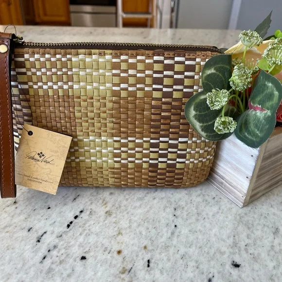 Patricia Nash Cassini Wristlet Ribbons & Raffia Khaki - Picture 1 of 8